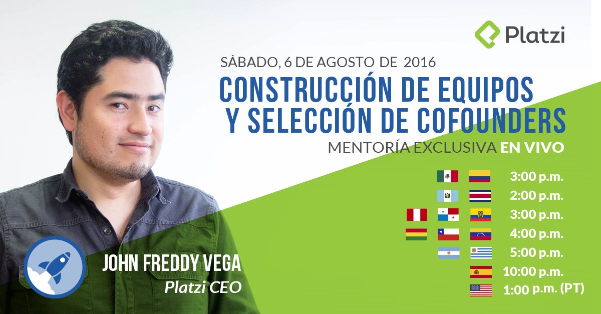 freddier's tweet photo. El sábado daré una clase de:
Construcción de equipos y selección de cofounders para Startups
¡Compartela por fa! https://t.co/y13CsRhjKF