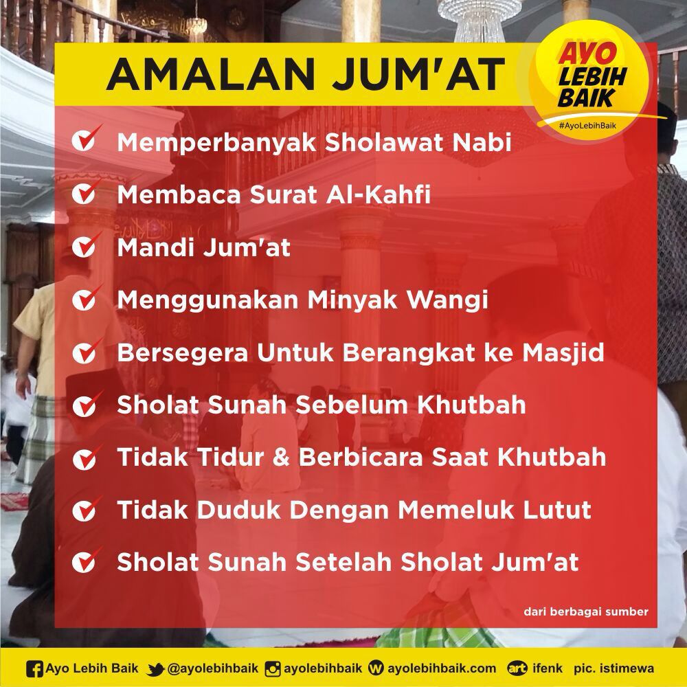 Di #JumatBerkah banyak amalan yg bisa kita lakukan. Yuk Mariii