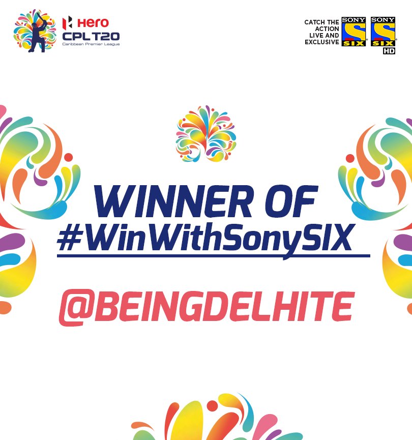 SonySportsNetwk's tweet photo. Congratulations to @BEINGDELHITE on winning the #WinWithSonySIX contest! You are a true cricket buff! https://t.co/01MiXzVk6H