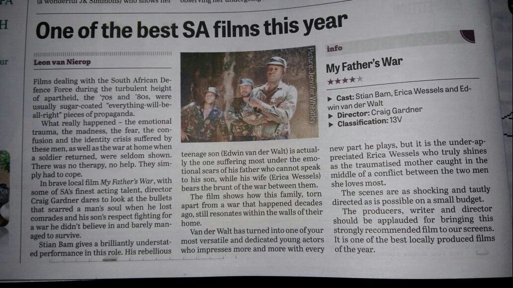 "One of the best SA films this year" -Leon van Nierop 4/5*
Thank U for amazing feedback in today's <a href="/TheCitizen_News/">The Citizen News</a>!