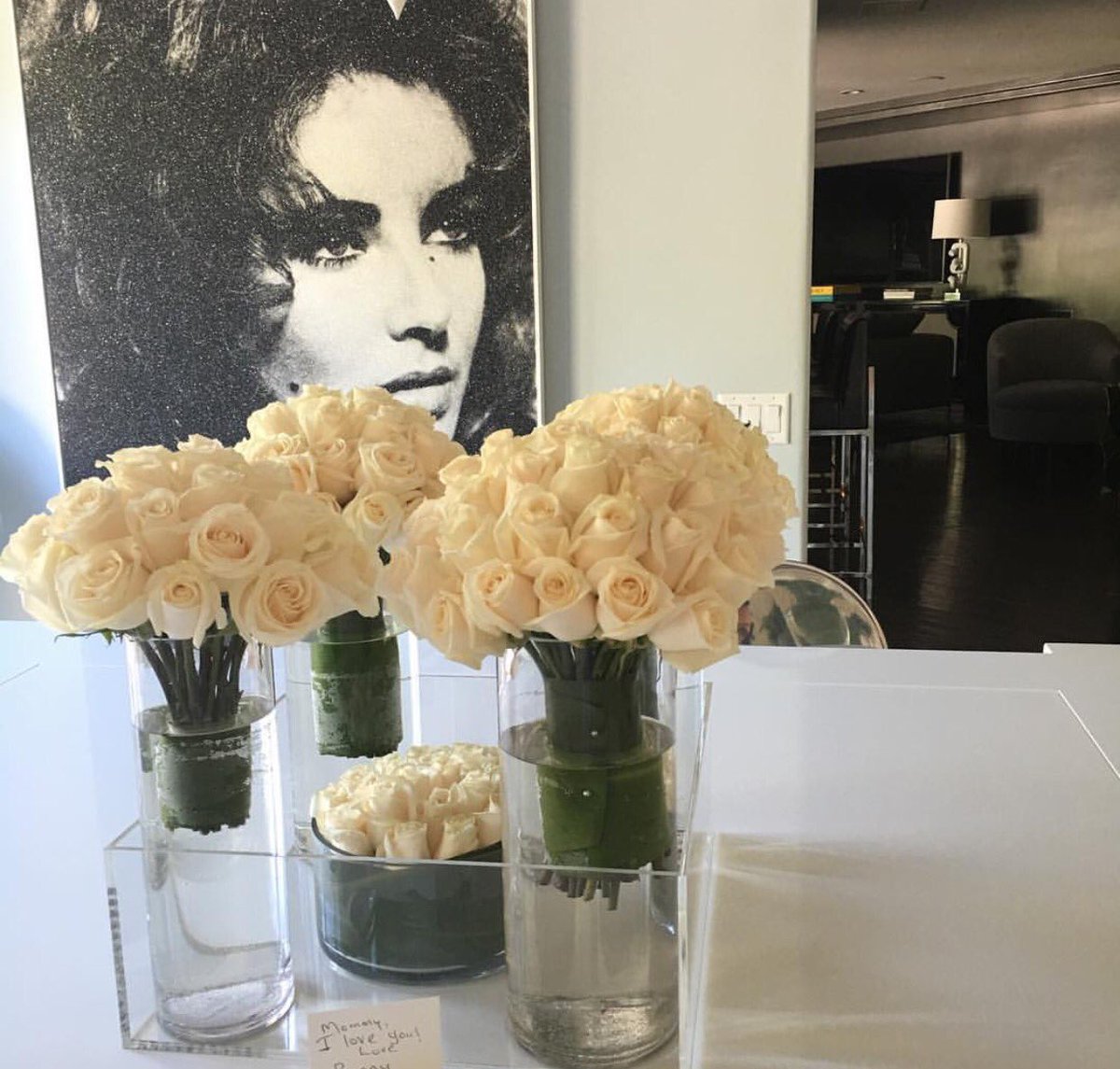 Beautiful flowers from my Bunny... Thank you <a href="/khloekardashian/">Khloé</a> #biggestheart #lovebug #family #blessed