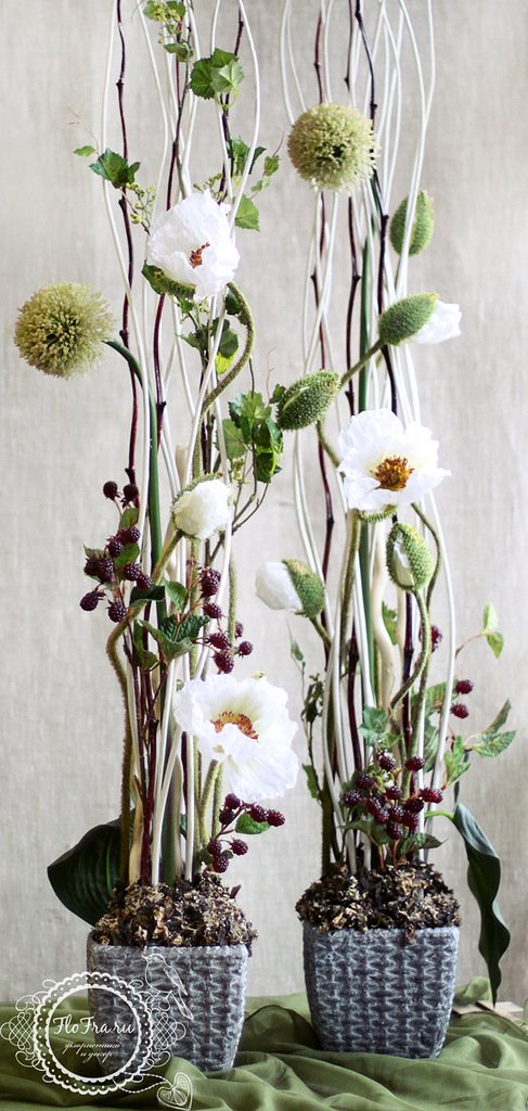 DesignFluor's tweet image. Композиции из цветов для декорирования интерьера.