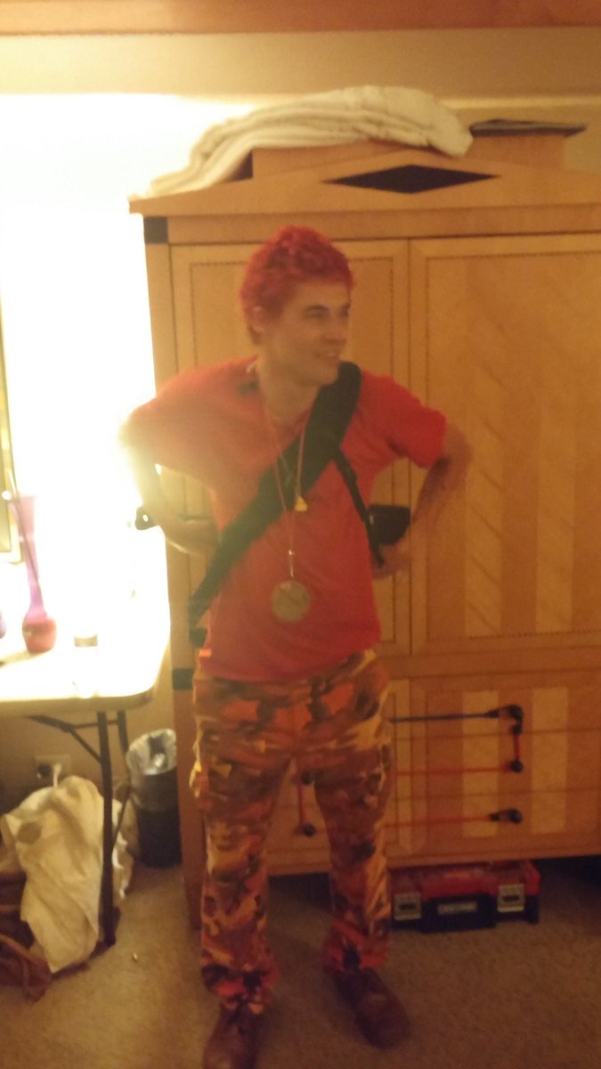 DC949's tweet photo. Now and then we come across unassimilated family. Then we stick them in orange pants and drink. Enter @MrB0t https://t.co/DboJ4weksM