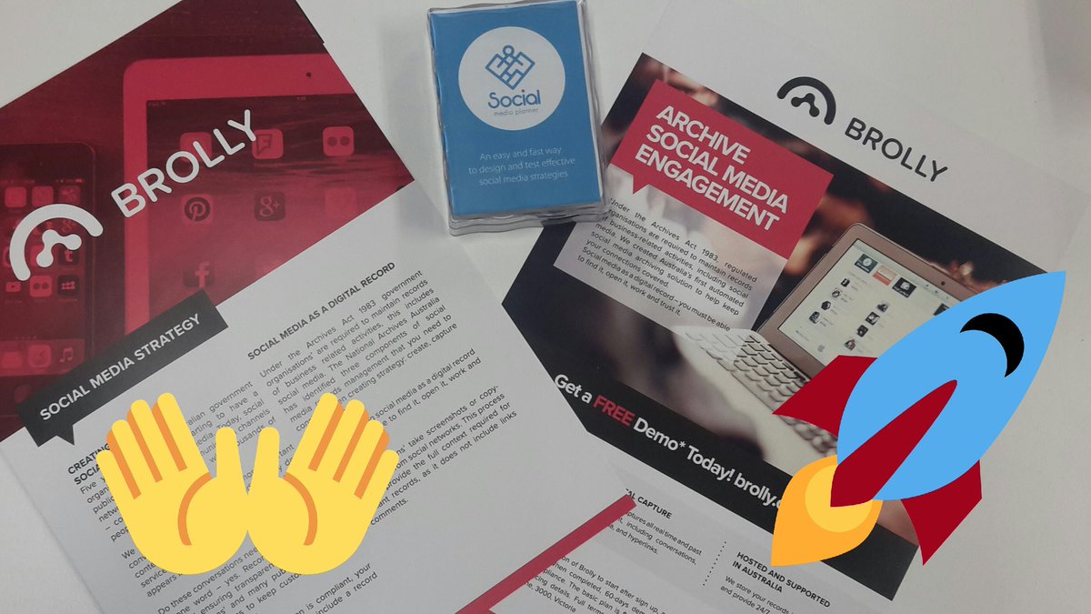 CoveredbyBrolly's tweet photo. We're thrilled to have some #socialmediaplanner cards to help us make Brolly more awesome. Thanks @craigthomler https://t.co/BPnX0TMTEB