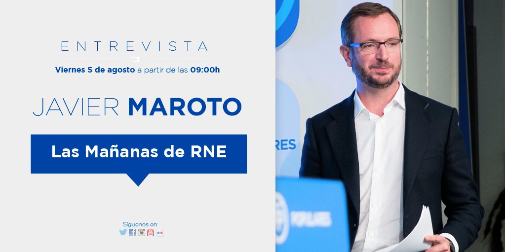 📻 A partir de las 9:00, nuestro Vicesecretario de Sectorial, <a href="/JavierMaroto/">Javier Maroto</a> es entrevistado en <a href="/LasMananas_rne/">Las Mañanas de RNE</a>
