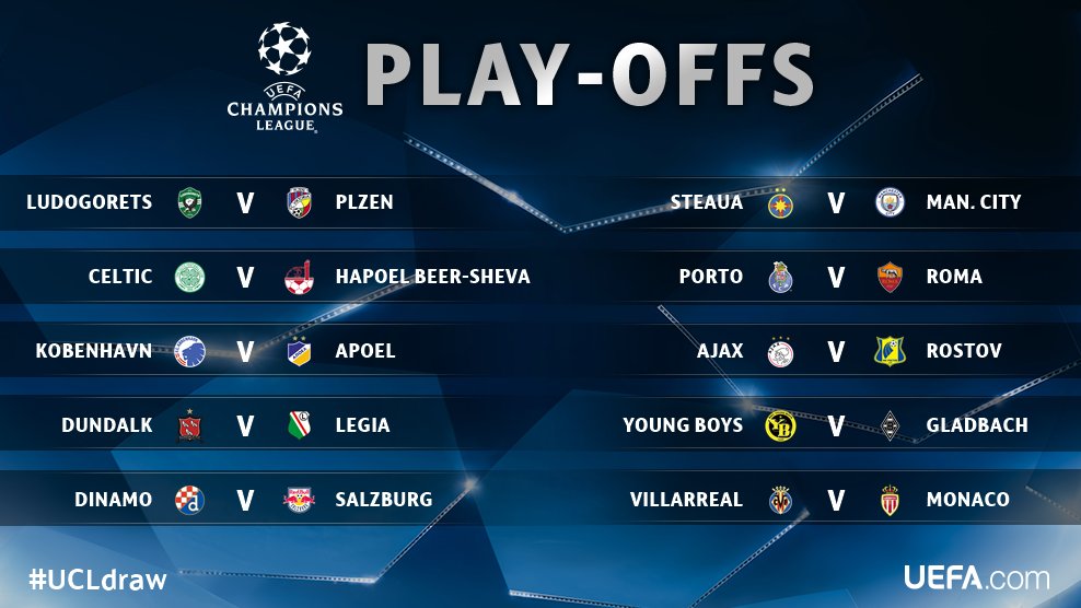 RDV_Supporters's tweet photo. Les affiches des barrages de #UCL 

Monaco affrontera Villareal https://t.co/8W13a2aYcH