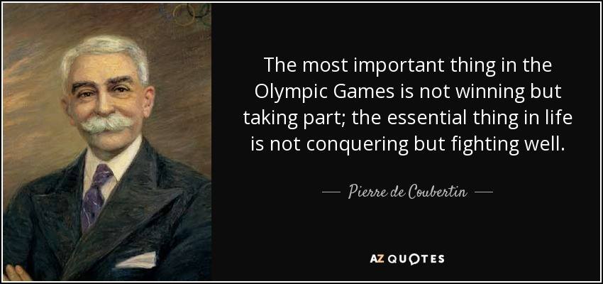 annelauremondon's tweet photo. Alors que débutent aujourd'hui les #JO2016, une phrase de Pierre de Coubertin à méditer... #FightingWell #Rio2016 https://t.co/5Jt9AKWneY