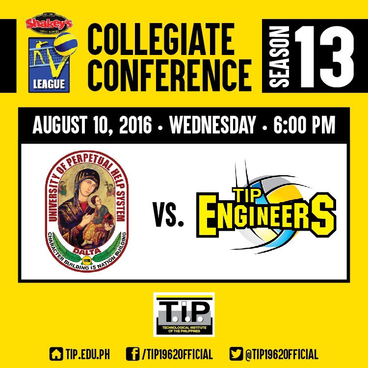 TIP1962official's tweet photo. Later, @LadyEngineers go head-to-head against the Perpetual Help Lady Altas.

T.I.P. Fight! #TIPtribe #OneTIP https://t.co/iedC8c1jUQ
