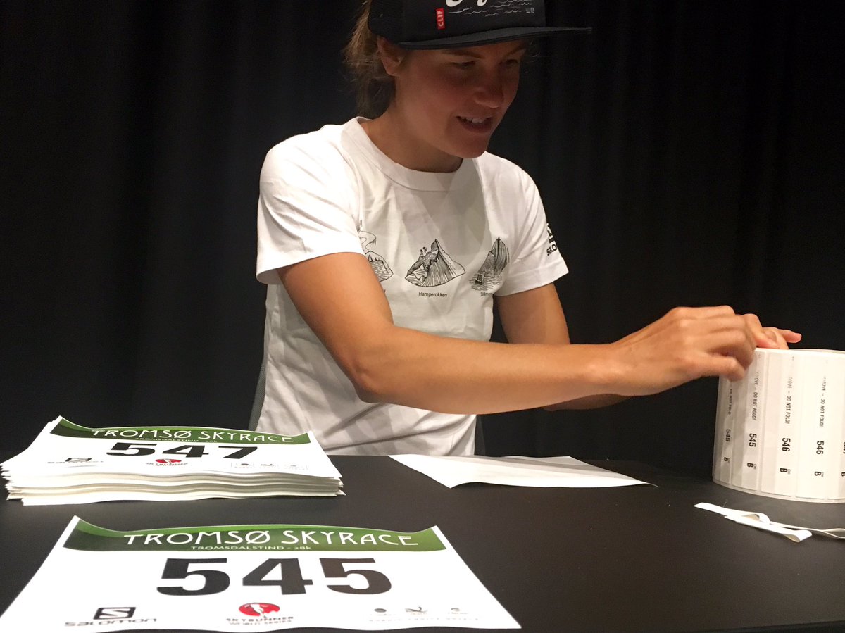 Good morning from Tromso. The volunteers of @TromsoSkyrace are already preparing the bibs for today's VK ;)