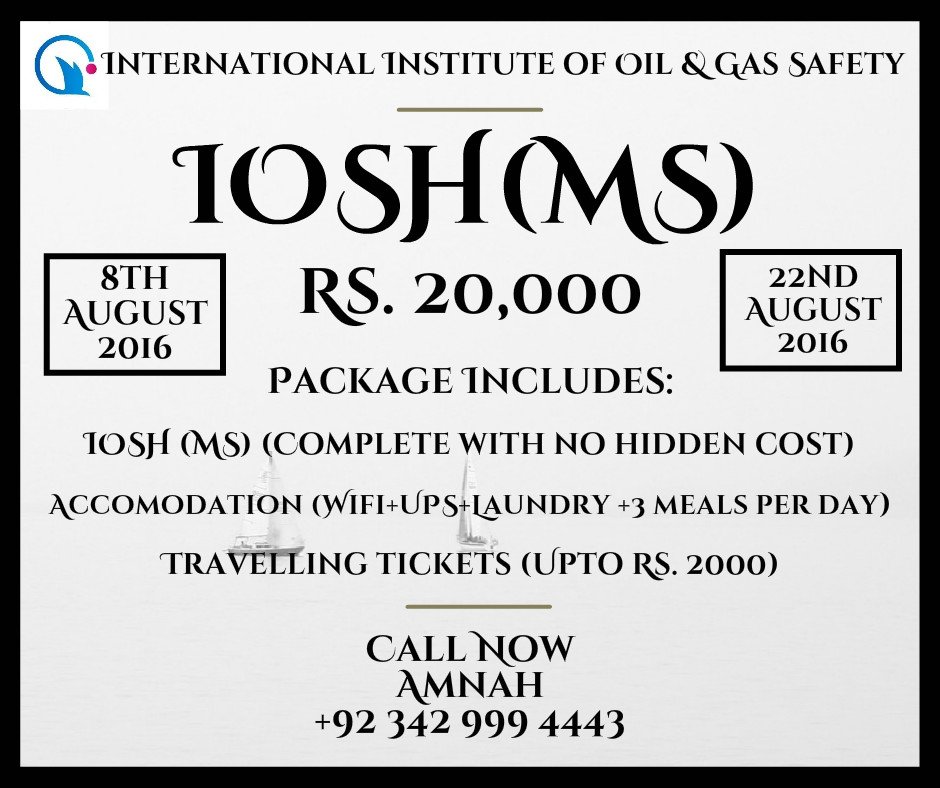 Amnah_iiogs's tweet photo. New complete IOSH (MS) package for out of city candidates:
Call Now:
Amnah Sherbaz
+92 342 999 4443 https://t.co/qxSKNZh4yj