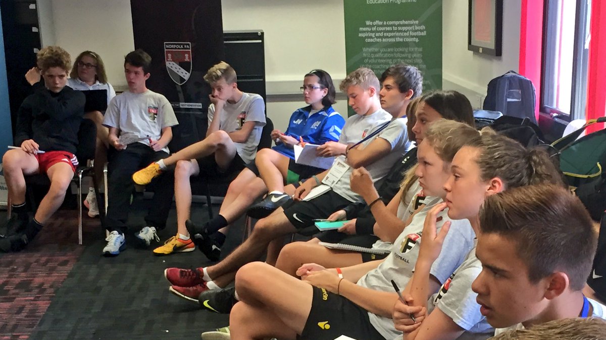 NorfolkFA_YC's tweet photo. Coaches are with @andyreyns1 looking at planning sessions effectively & the practice spectrum #FFCamp2016 ⚽️ https://t.co/e1SSATnOMG
