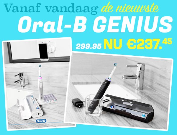 De nieuwste Oral-B #GENIUS: tandenborstel.com/oral-b-genius ✓ Accu gaat 14 dagen mee ✓ Laagste prijs ✓ Smart poetsen