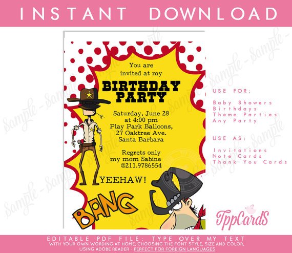 TppCardS's tweet photo. Cowboy Invitation INSTANT DOWNLOAD Editable Birthday by TppCardS https://t.co/qOQhyI2a6e #tppcards #wildwest https://t.co/YlvtEsP6RF