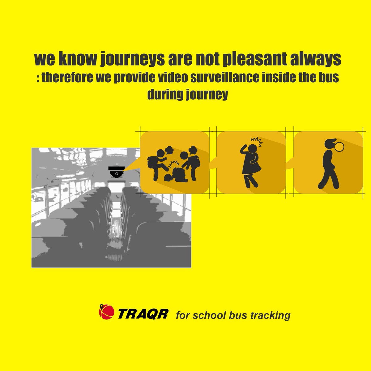 traqr's tweet photo. TRAQR now provides live streaming video from the bus directly to your phone. Live GPS tracking with real time video. https://t.co/HnmwTq3iGz