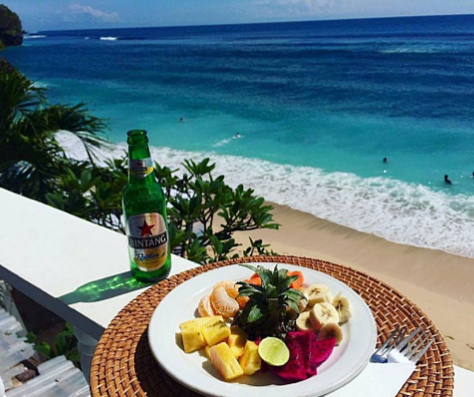 TotallyBali's tweet photo. Fruit plate with a view? Don't mind if we do! : kydknap #totallybali #baliguide #bali #binginbeach https://t.co/lJCyPDEwvW