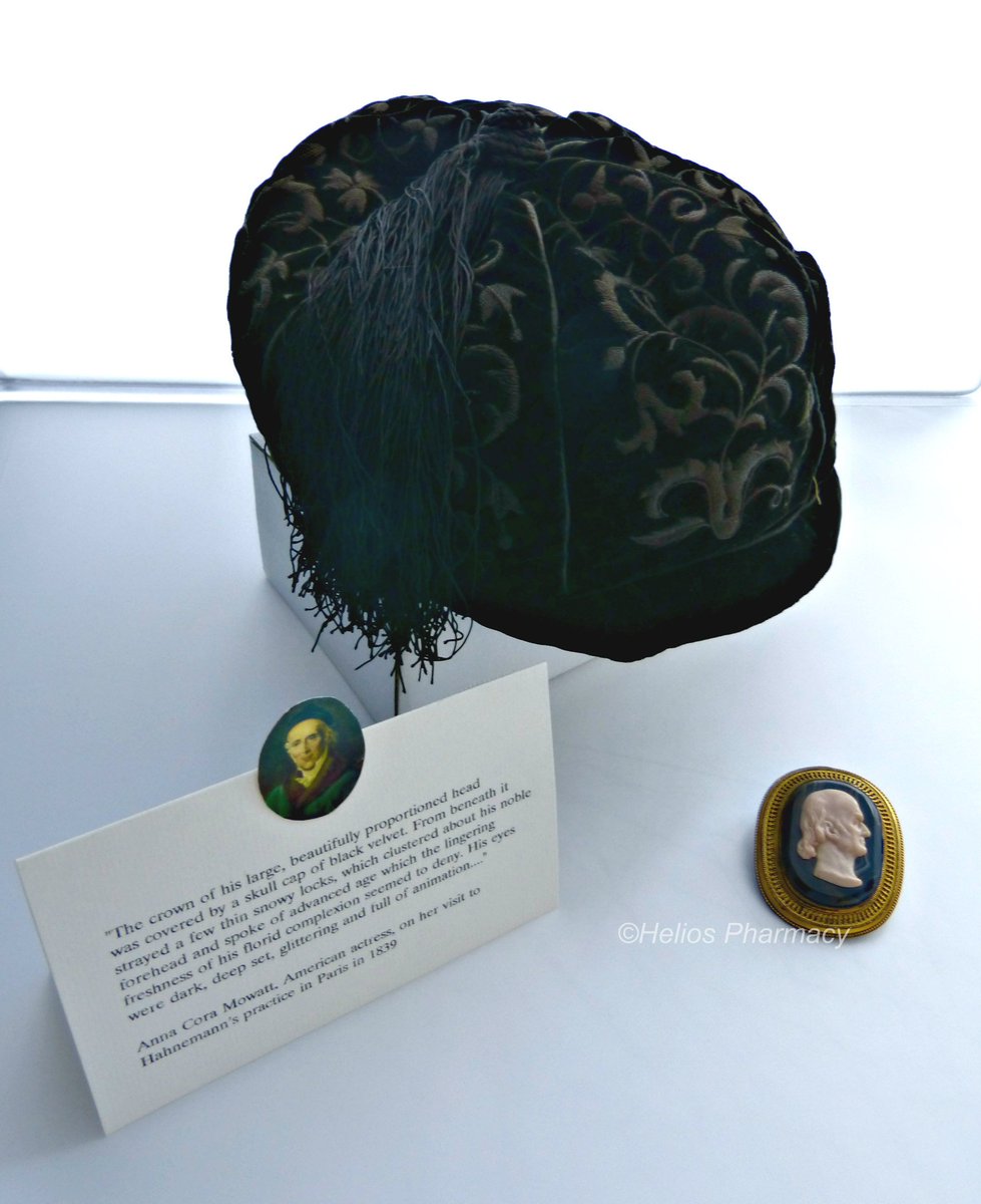 HeliosPharmacy's tweet photo. #SamuelHahnemann's personal belongings currently on display in our shop in Tunbridge Wells. Skull cap / cameo brooch https://t.co/gNe1sq2khk