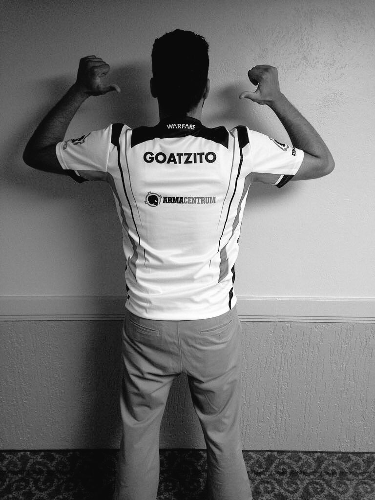 warFare_Academy's tweet photo. Team captain @wF_Zito modeling his jersey he'll be wearing during MLG Orlando. #ReadyForWar https://t.co/BUzbjgPmmz