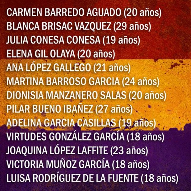 TreceRosasALC's tweet photo. "Que mi nombre no se borre de la historia" 
Así termina la carta de Julia Conesa antes de ser fusilada. #13Rosas https://t.co/6gMxnFpSIo