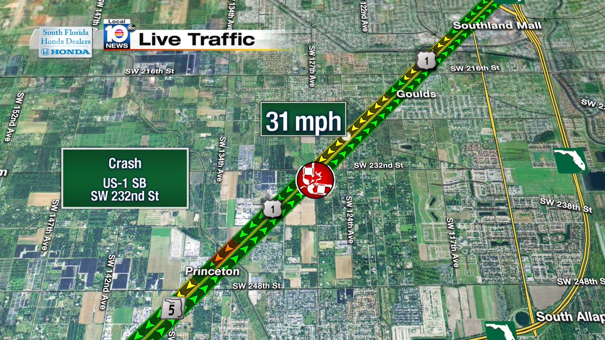 Crash on US-1 SB at SW 232nd St #traffic #miami https://t.co/aOgaqp4xrA