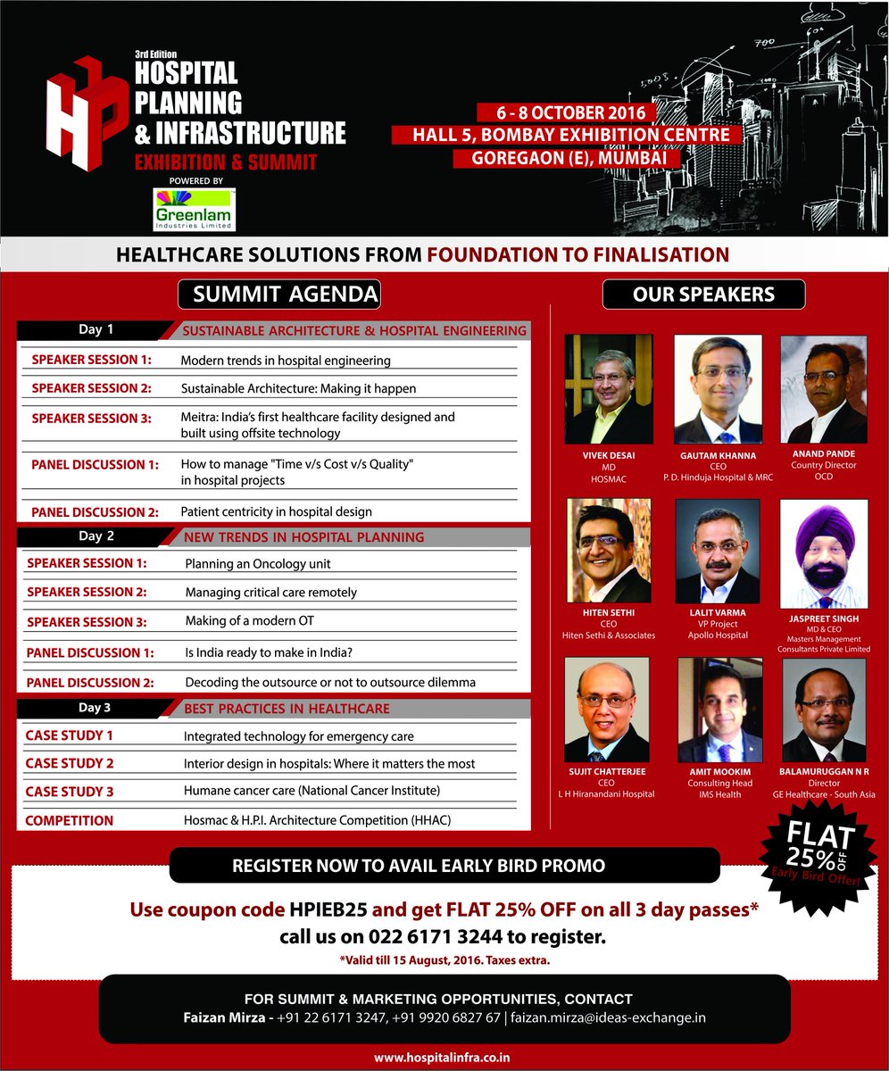 idexhealthcare's tweet photo. Catch our Speakers live! Book summit tickets before 15 Aug n get 25% off #HPI2016 Register: https://t.co/LuQ6MjYTeB https://t.co/MA46FmuC8l