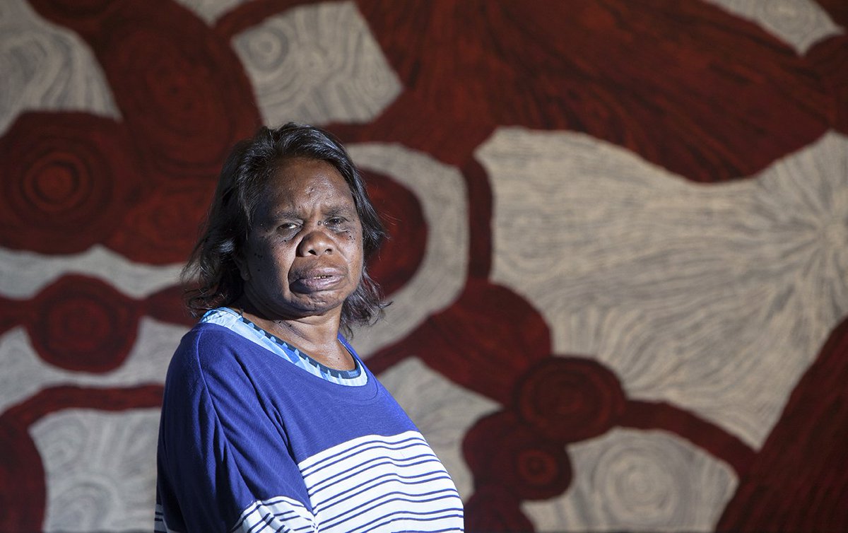 Betty Kuntiwa Pumani has just won the Telstra General Painting Award! #NATSIAA