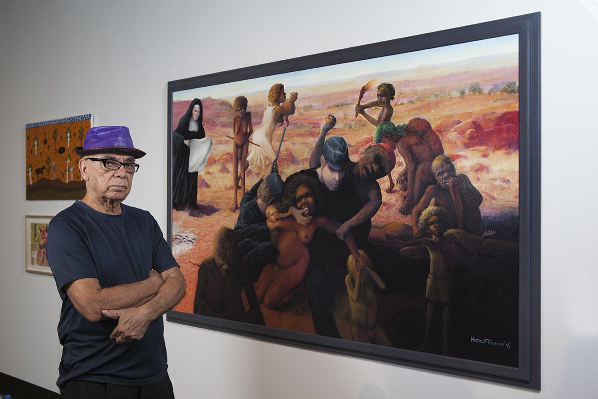 Harold Joseph Thomas (Bundoo) wins the 2016 Telstra Art Award! Congratulations! #NATSIAA