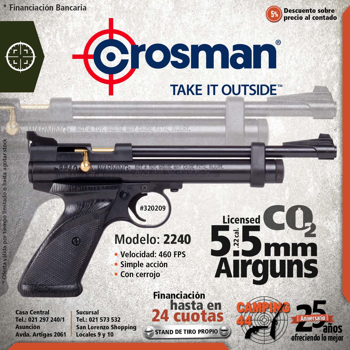 Pistola Crosman 2240 5.5mm