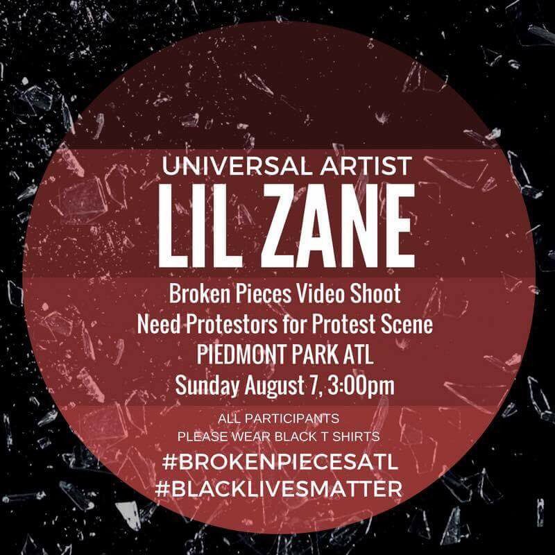 Lilzanesworld2's tweet photo. Meet me in Piedmont park. Sunday. Aug. 7th. 3pm if u want to be in my new video for #brokenpieces #blacklivesmatter https://t.co/1anfkaoIwm