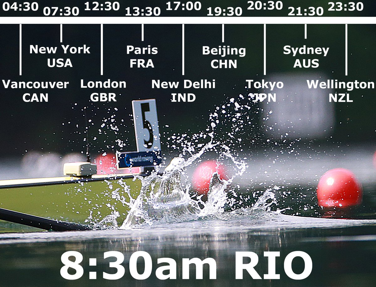 In case you missed it - here are the times that rowing starts around the world TOMORROW! #rowing #rio2016 #remo