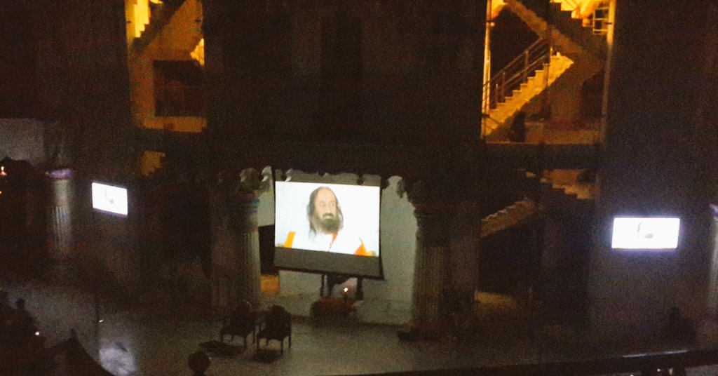 HukumRaghuvansh's tweet photo. Watching live now @BangaloreAshram #EuropeMeditates with Gurudev @SriSri ... ! https://t.co/Ee5YQFHYeD