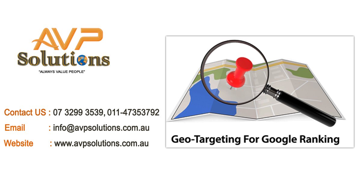 AVPITSolutions's tweet photo. Importance of #Geo_Targeting in SEO... 
Just call us at our service desk no. +61-433300122 or 61-07 3299 3539 https://t.co/htuVicSc2k