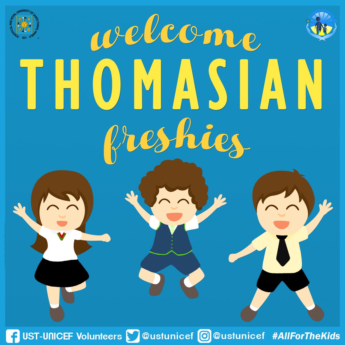 ustunicef's tweet photo. WELCOME THOMASIAN FRESHIES! We hope you enjoyed your first week in UST!
#USTFreshmenWeek2016
#TWW2016 https://t.co/C20TS1FlWs