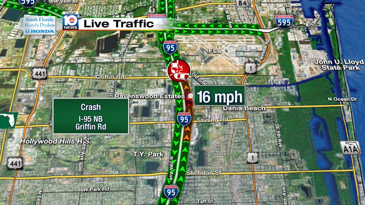 Accident on I-95 NB at Griffin Rd #traffic https://t.co/BPGt7HCvjM