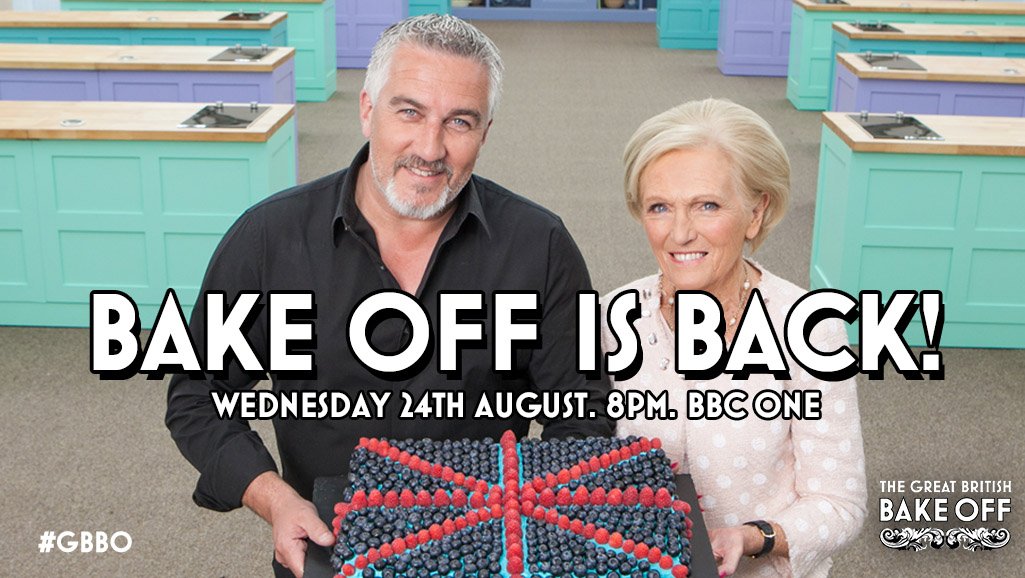 BritishBakeOff's tweet image. The proof of the pudding is in the tweeting.
We're delighted to confirm that #GBBO will return on Weds 24th August!🍰