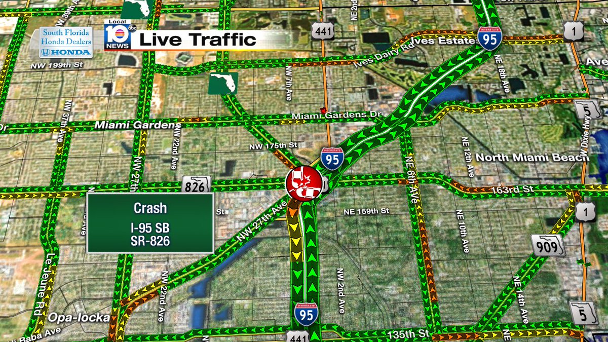 Crash on I-95 SB at SR-826 #traffic https://t.co/fqanaltfn8