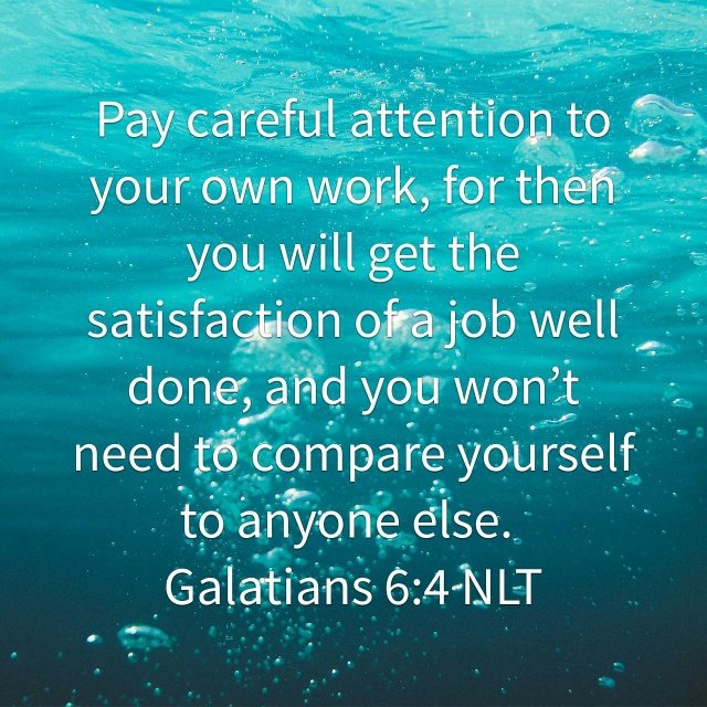 efcookie's tweet image. bible.com/116/gal.6.4.NLT