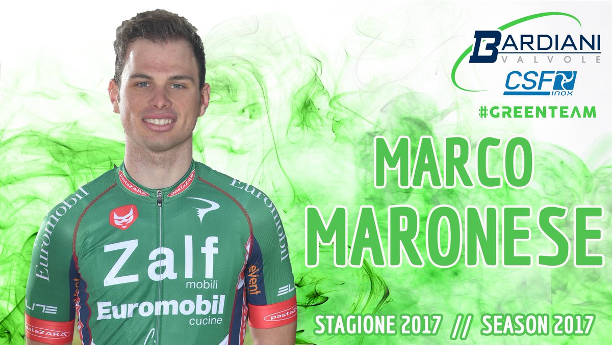 Bardiani_CSF's tweet photo. Benvenuto @marco_maronese - primo ingaggio per la @Bardiani_CSF 2017 >> News: https://t.co/i7thOzHJWA #GreenTeam https://t.co/7ljDtqs3TE