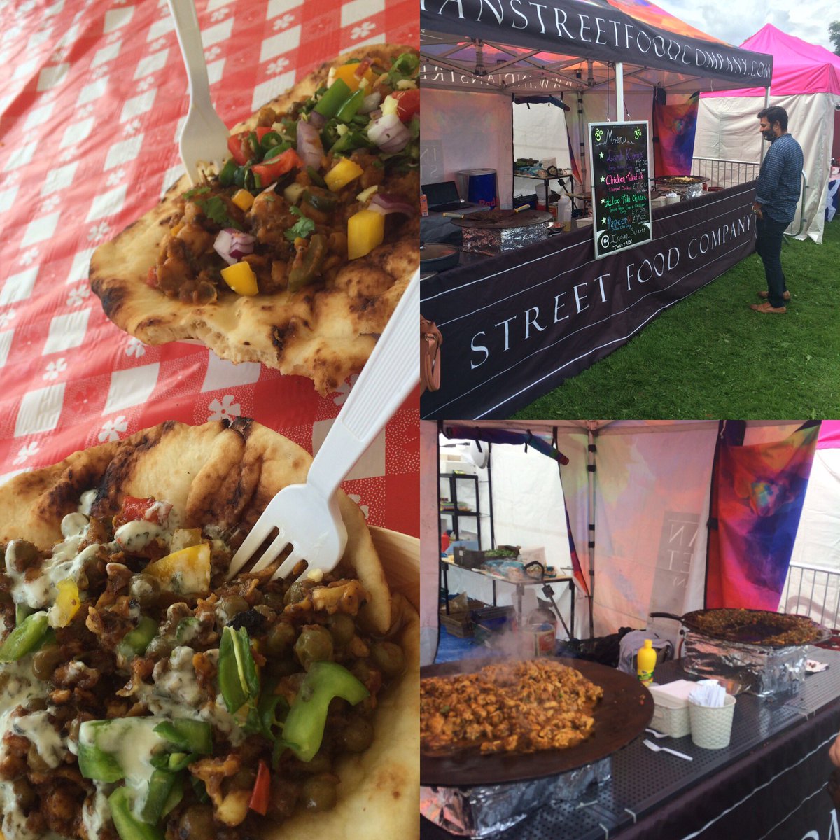 Enjoying some great food here at <a href="/indian_streets/">Indian Street Food</a> <a href="/foodiesfestival/">Foodies Festival</a>