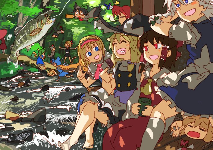 アリス・マーガトロイド ,チルノ(東方Project) ,大妖精 ,博麗霊夢 ,紅美鈴 ,十六夜咲夜 ,霧雨魔理沙 ,ルーミア(東方プロジェクト) 「何気ない日常が宝物だってそれ一番言われてるから
#UDK姉貴誕生祭 」|krightのイラスト