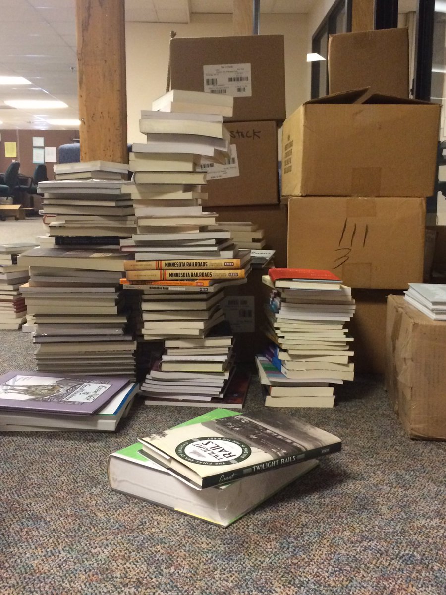 susanmpls's tweet photo. Today we have a mountain of work, that is a mountain of books to count. #officeinventory https://t.co/gexebai8Ct