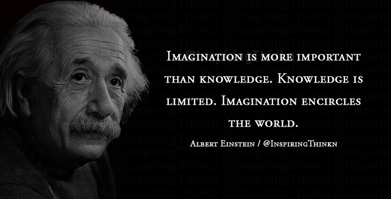 InspiringThinkn's tweet image. Imagination is more important than knowledge. Knowledge is limited...  Albert Einstein #leadership #inspiration