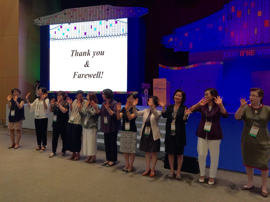 IFHE_HomeEc's tweet photo. A final farewell from the Korean #IFHE2016 Congress Organising Committee. https://t.co/s8wFPxo27M