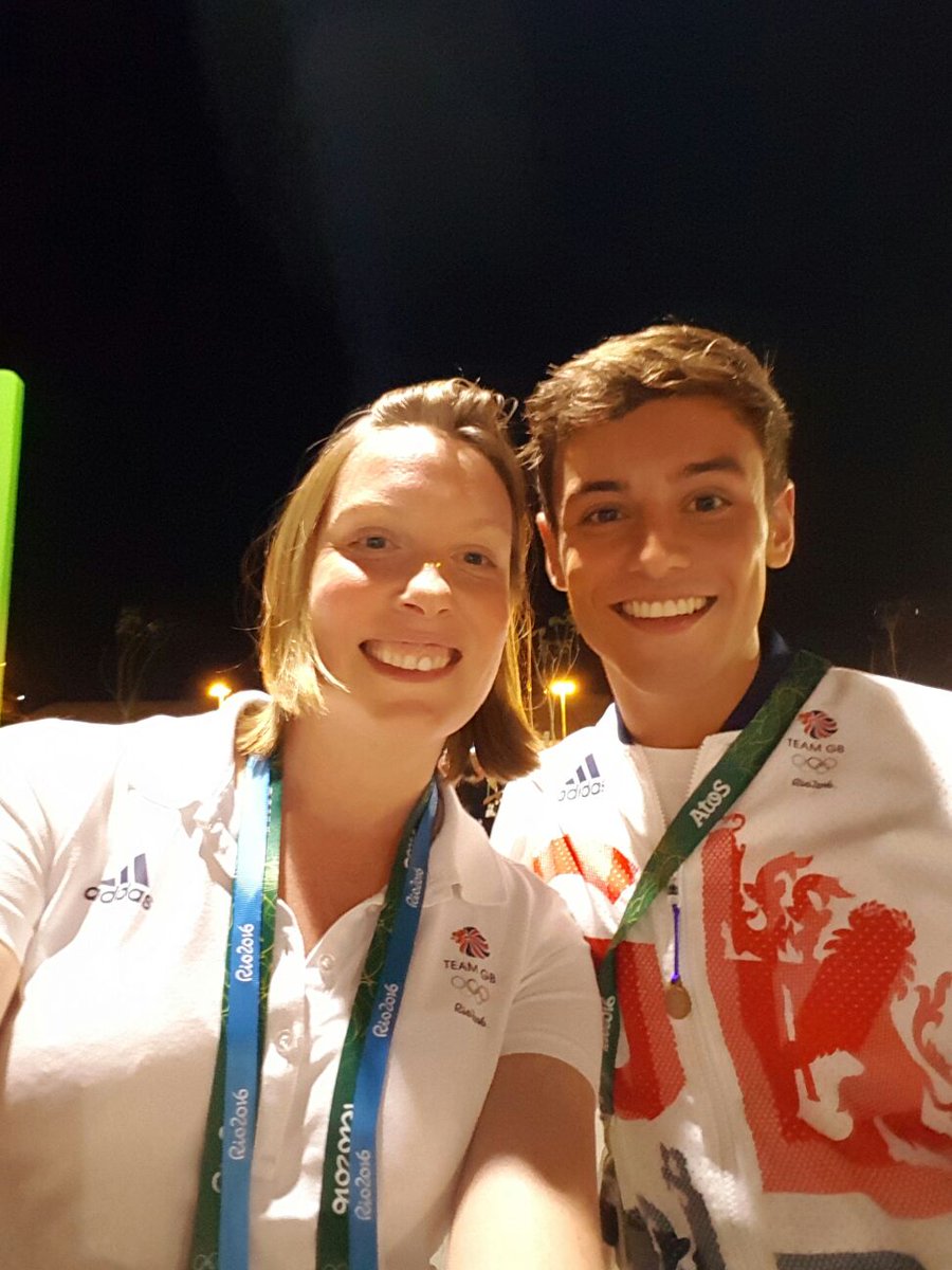 TeamGB's tweet photo. Spotted! Is Sport Minister @tracey_crouch now @TomDaley1994’s new synchro diving partner? #Rio2016 #BringOnTheGreat https://t.co/72vaAxCvzh