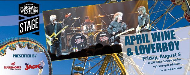 Live tonight! Queen City Ex - Great Western Stage - Regina SK April Wine/Loverboy @loverboyband