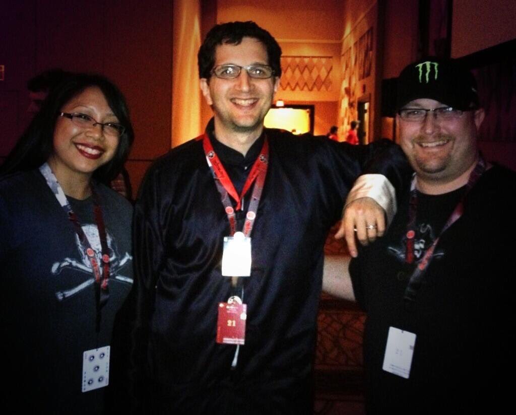 SgtZ1pL0k's tweet photo. #defconflashbackfriday Skull Hacker and I with Dark Tangent at the DEFCON 21 documentary screening (2013) https://t.co/8nEQdNXUS6