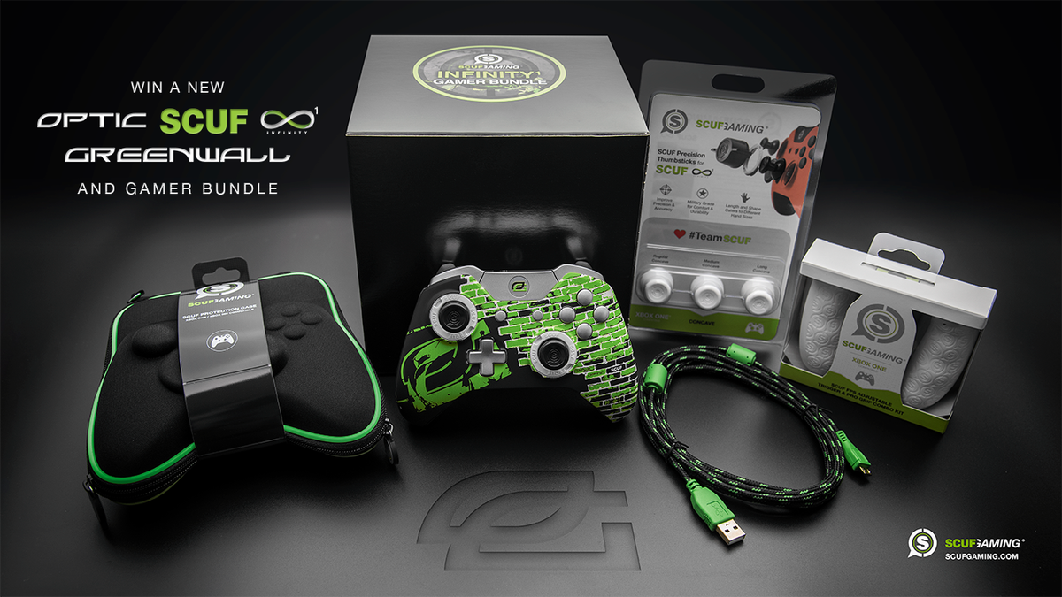 ScufGaming's tweet photo. Win a new OpTic #GreenWall Infinity Controller, Gamer Bundle &amp; Signed Jersey! #TeamSCUF https://t.co/oaDD1vmXw2 https://t.co/rwyKcA2E2Z
