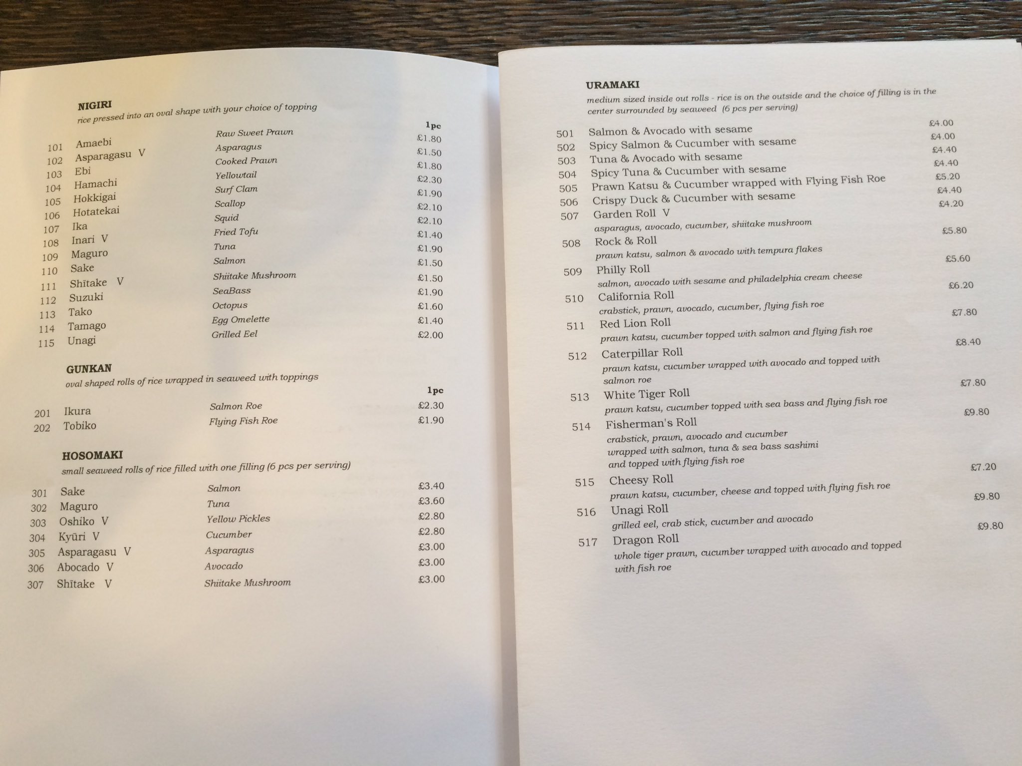 Kazoku menu outlet