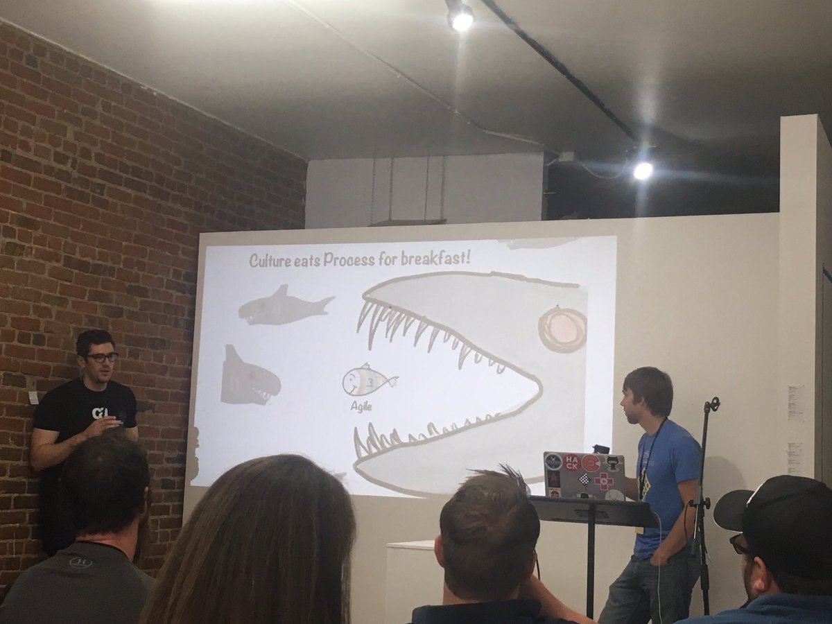 BausCode's tweet image. &quot;Culture eats process for breakfast&quot; @andrewhomeyer @chasedoelling #dvlpdnvr