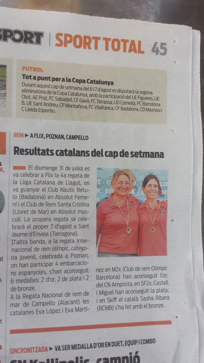 Retall del <a href="/DiariSPORT/">Diari SPORT</a> d'avui on es fan ressó de l'activitat REMERA del cap de setmana passat <a href="/UFECcat/">Unió de Federacions Esportives de Catalunya</a> <a href="/esportcat/">Esports</a>