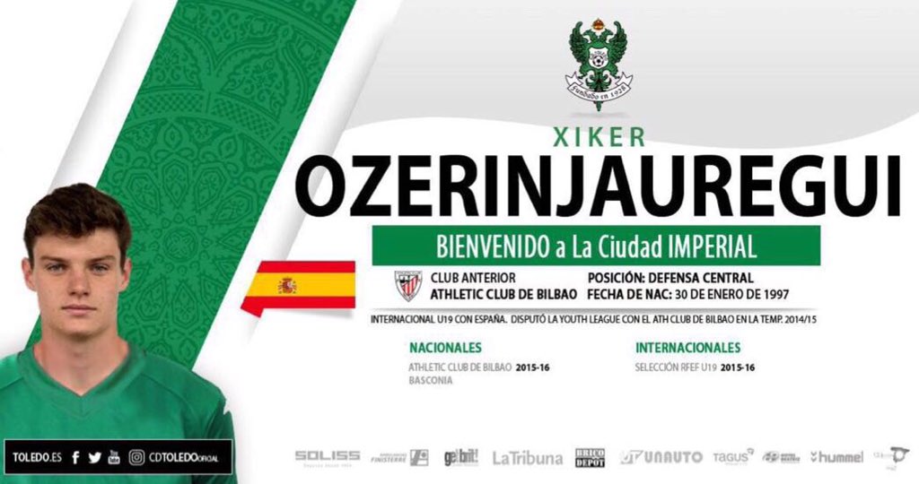 CD_Toledo's tweet photo. FICHAJE | Xiker Ozerinjauregui @xiker97 nuevo jugador del @CD_Toledo https://t.co/FAbLmF88VQ  #BienvenidoXiker https://t.co/N52YGSmtJh